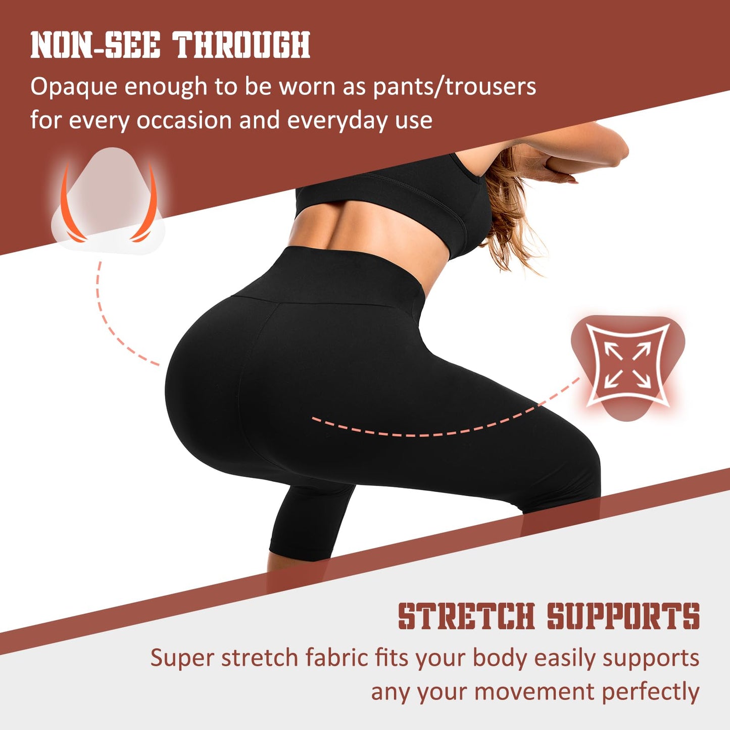 SINOPHANT Capri Leggings for Women - 2 Packs Buttery Soft Yoga Pants for Gym Athletic Black Grey LXL