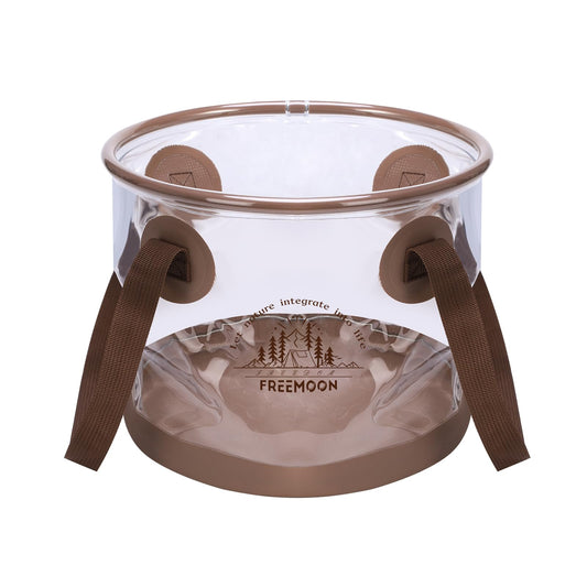 FREEMOON Collapsible Bucket, PVC Folding Bucket Wash Basin with Handle, Portable Storage Bucket Water Basin for Camping Fishing Travelling Picnic Gardening (10L / 2.5 Gallon)