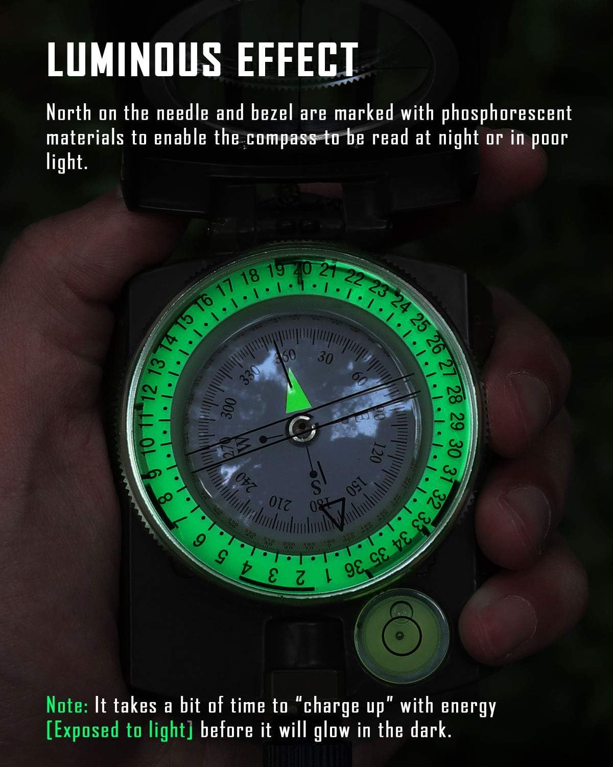 Eyeskey Multifunctional Tactical Survival Military Compass with Lanyard & Pouch | Waterproof & Impact Resistant | Lensatic Sighting Compass for Hiking