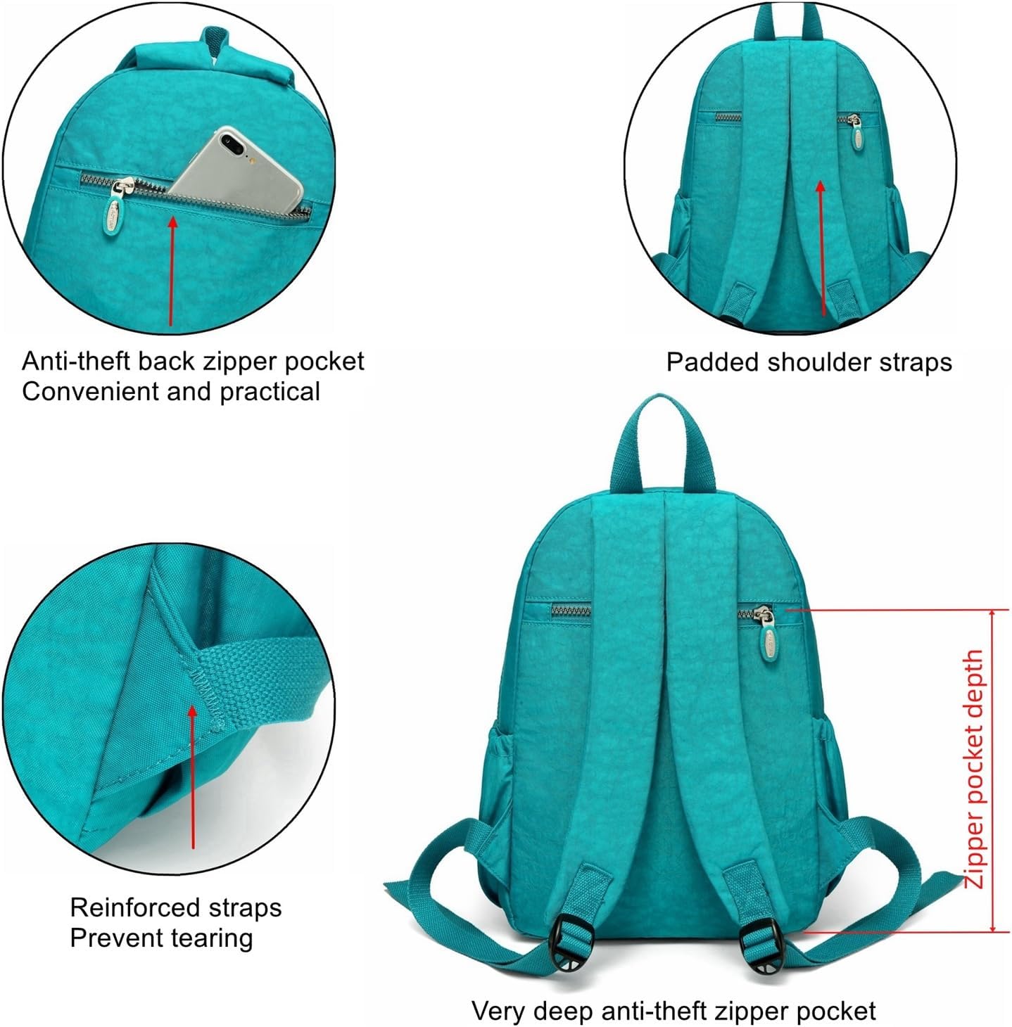 AOTIAN Small Size Backpack, Durable Lightweight Daypack for Women Girls & Boys Hiking Travel Sports