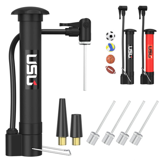 USU Sports Ball air Pump Manual Metal (Black)