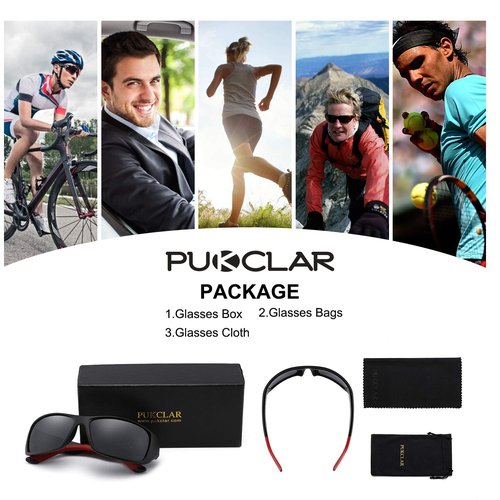 PUKCLAR Polarized Sports Sunglasses for Men Women Driving Sunglasses Cycling Running Fishing