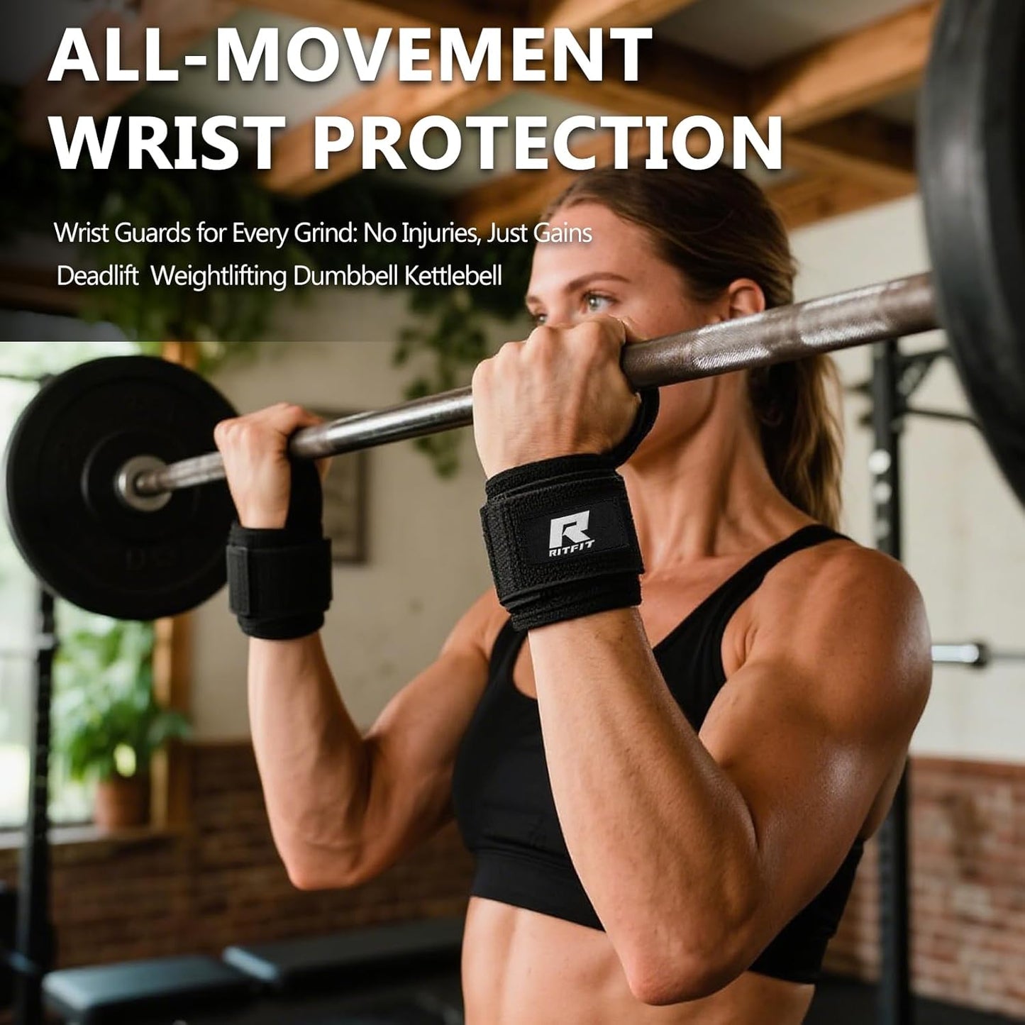 RitFit Weightlifting Wrist Straps - Durable Lifting Wraps for Powerlifting & Strength Training