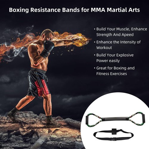 Ycendelion Boxing Training Equipment, Resistance Bands for Shadow Kicking Punching Exercise Accessories for Full Body Workout Home Gym Men and Women 30lbs