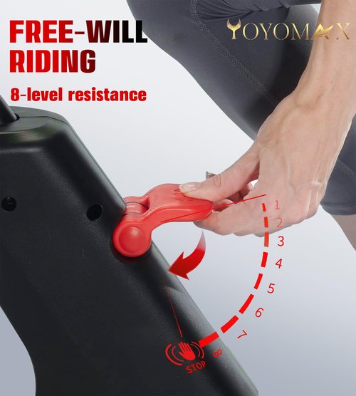 yoyomax Exercise Bike, Indoor Cycling Bike/Magnetic Stationary Bike - Fitness Stationary Bicycle Machine with Comfortable Seat Cushion & Digital Display with Pulse