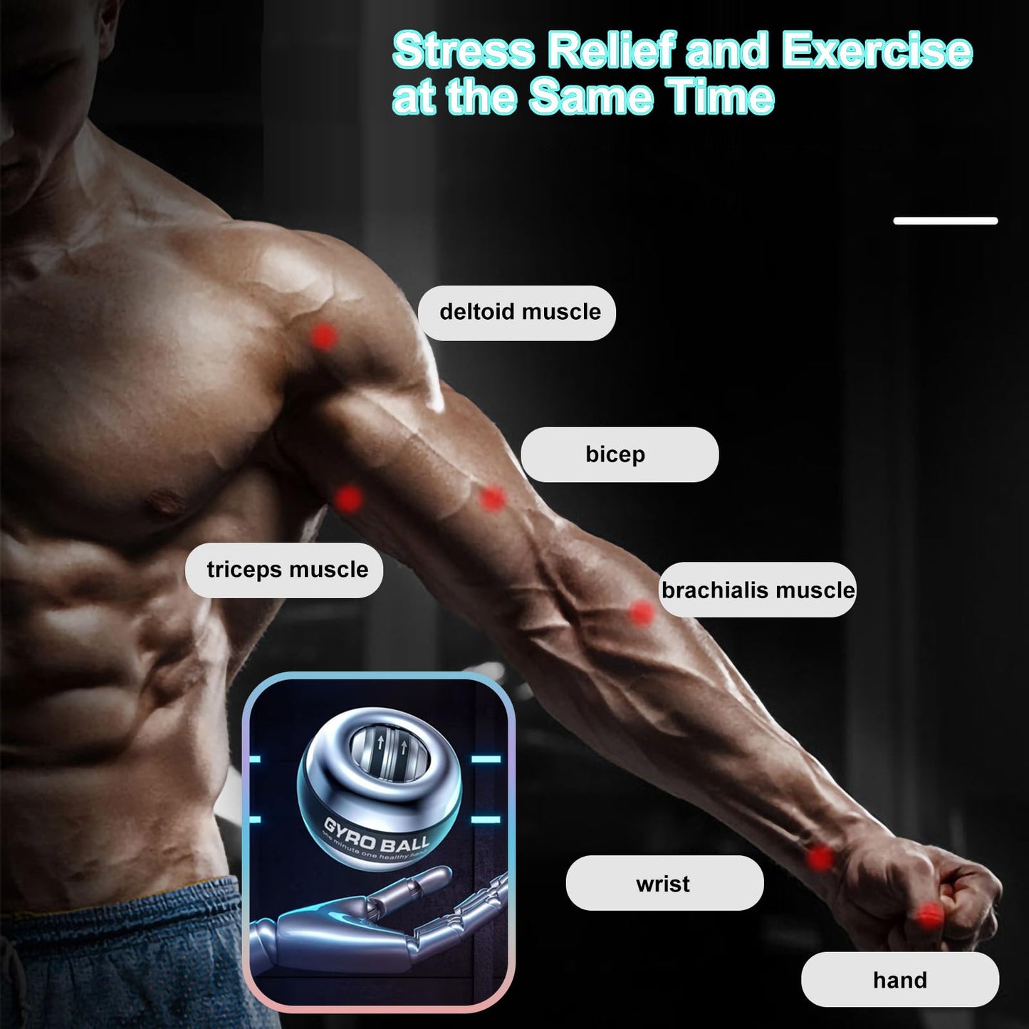 EXBEPE All-Metal Torque Ball and Metal Light-up Gyro Ball Bundle Item