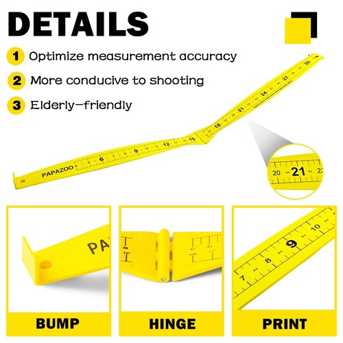 PAPAZOO Fish Measuring Board - 32in Folding Fishing Ruler Lightweight Bump Board - Easy to Read and Portable Crab & Fish Measure Device, Fish Ruler for Boat, Kayak, Yellow