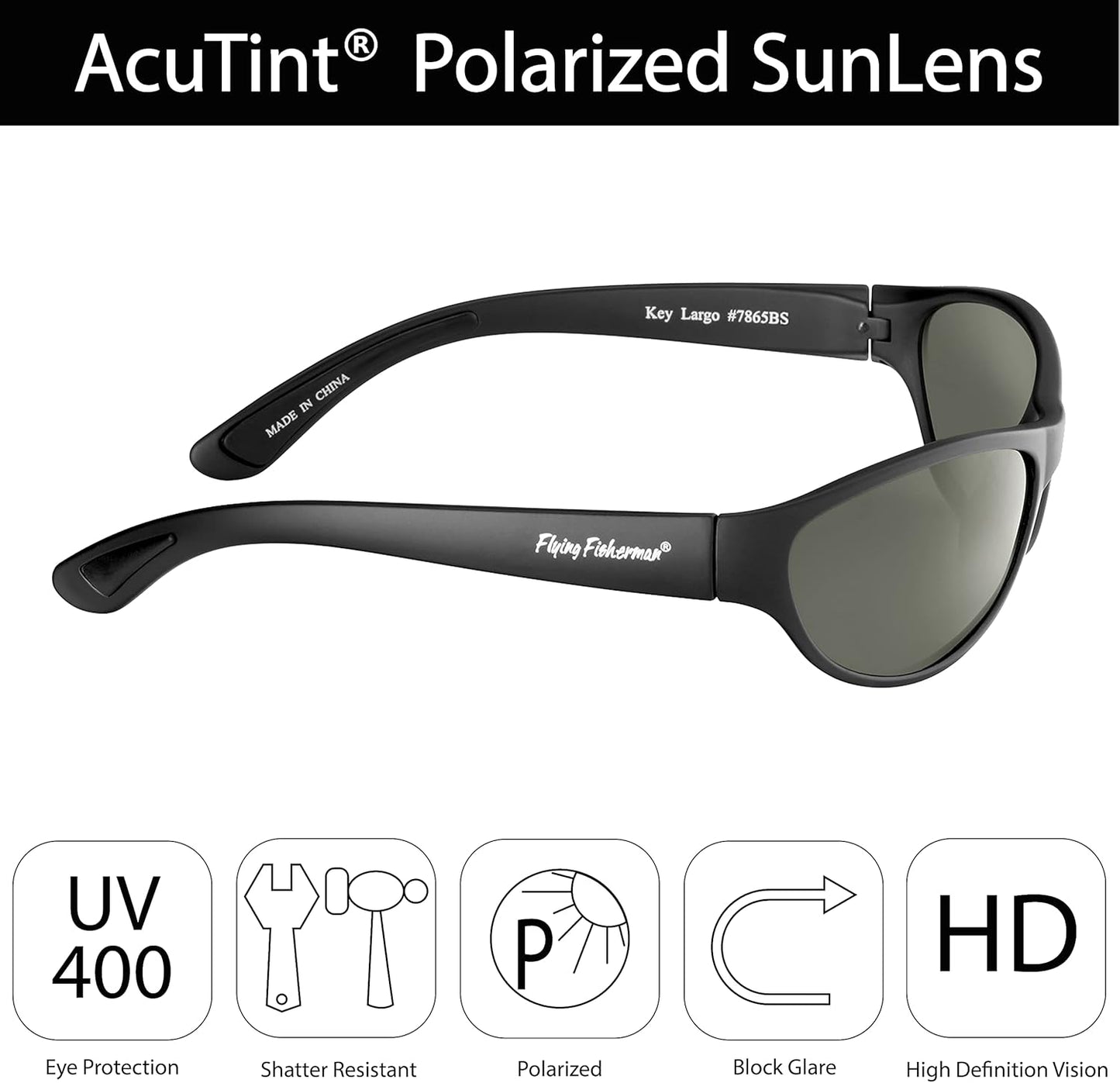 Flying Fisherman Key Largo Polarized Sunglasses with AcuTint UV Blocker for Fishing and Outdoor Sports