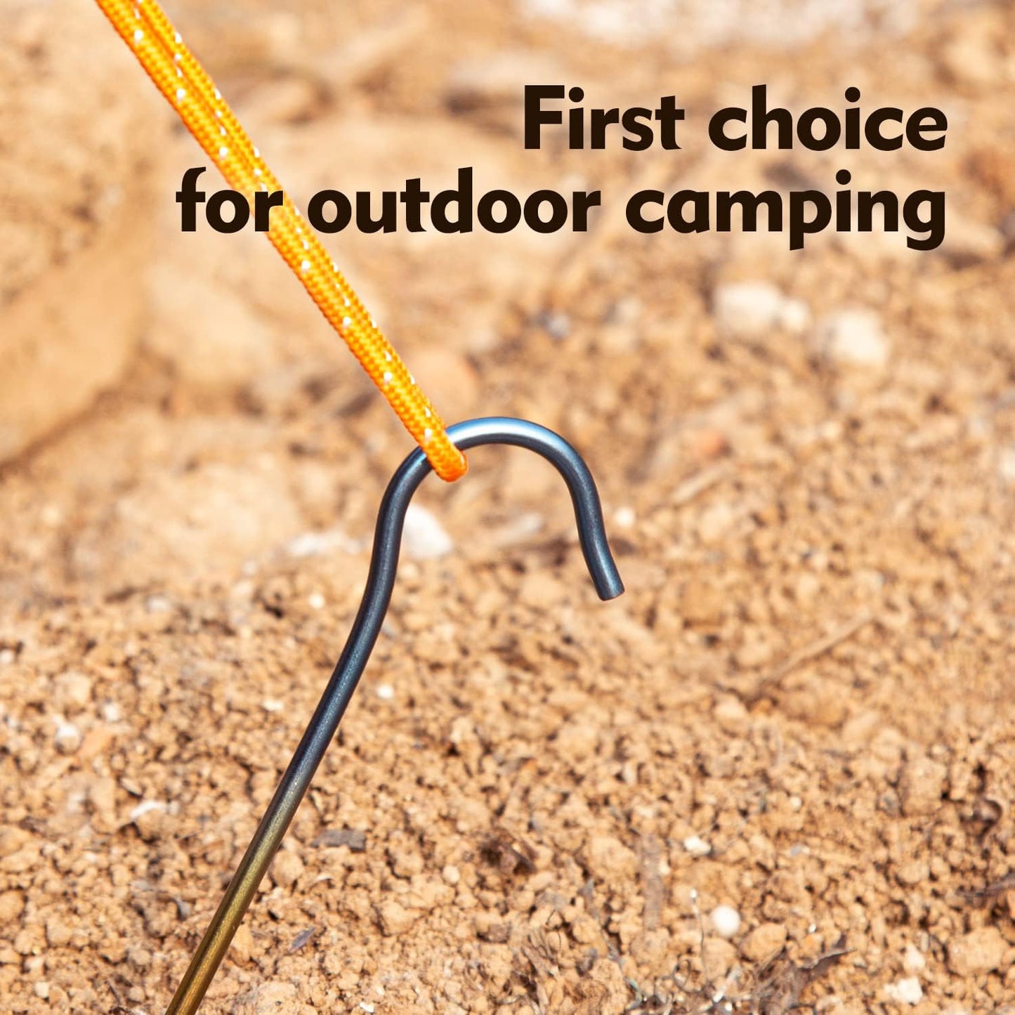 TiTo Titanium Shepherd Hook Tent Stakes Tent Pegs Tent Stakes Dia 3.5mm and Length 165mm About 8.2G.(6-Pack) (Rainbow Color)