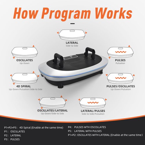 EILISON 4D Vibration Plate Exercise Machine - 3 Powerful Silent Motors Oscillation, Linear, Pulsation for Home Fitness - Full Body Viberation Machine for Recovery & Tonning(4D Silver)