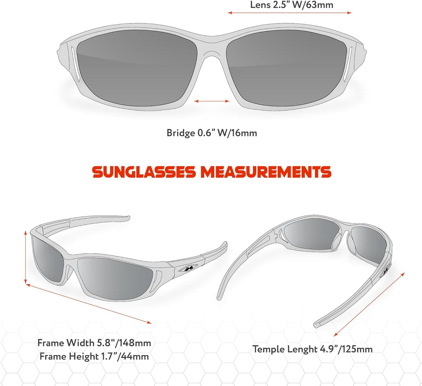 Polarized Sports Sunglasses for Men - UV400 Baseball, Running, Cycling & Golf
