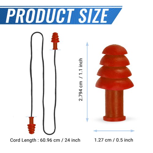 Cedar Mill Fine Firearms Ear Plugs for Sleeping - Hearing Protection for Gun Range - Sleep, Noise Reduction Ear Plugs with Cotton Cord - Hearing Protection for Shooters & Work (Pack of 100)