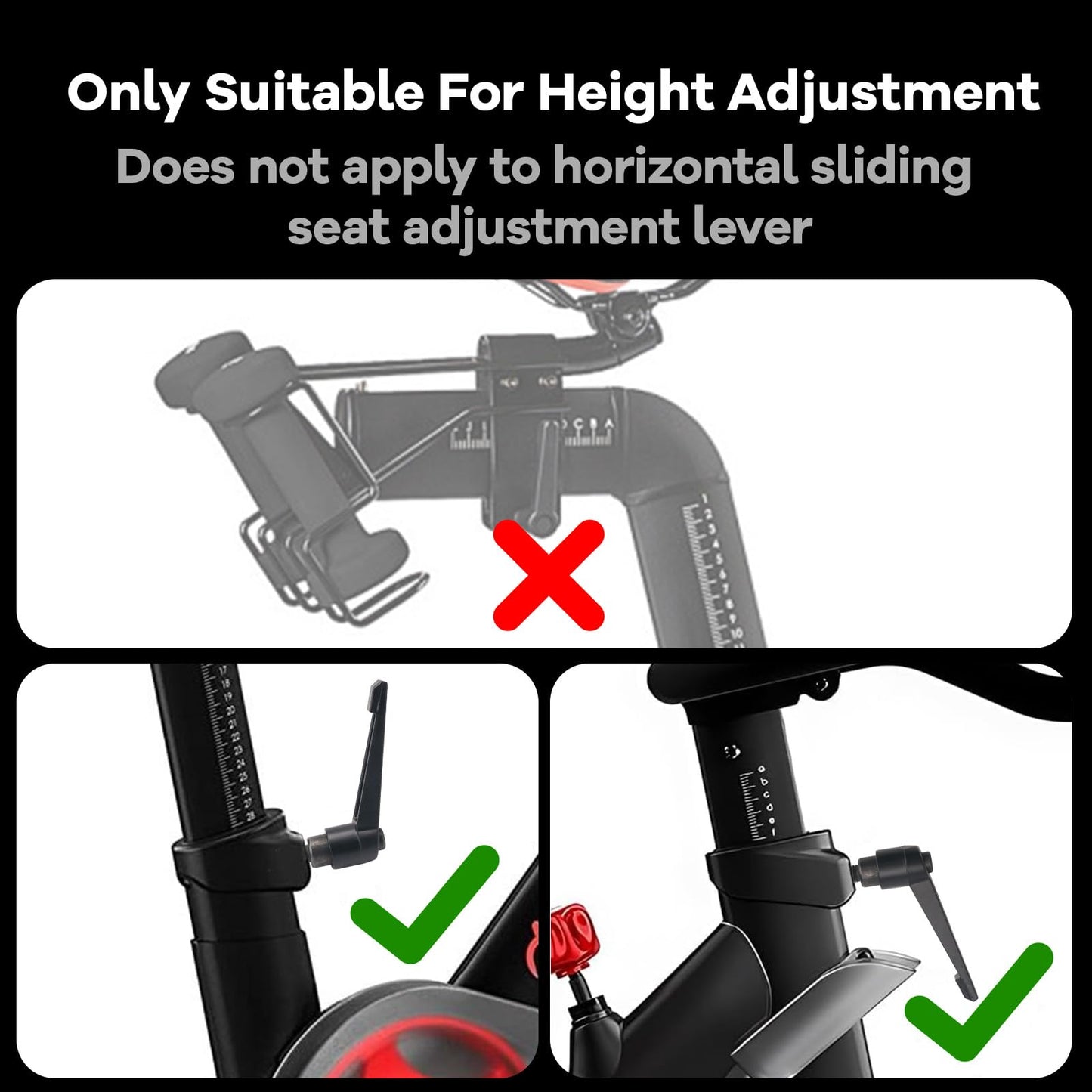 Exercise Bike Seat an Handle Height bar Adjustment Lever for Peloton Bike Replacement Parts, Adjustable Alloy L-Handle Accessories -2 Pack