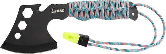 ust parahatchet pro with hex wrenches, paratinder utility cord, fire starter, bottle opener/rope cutter and emergency whistle for hiking, backpacking, camping and outdoor survival