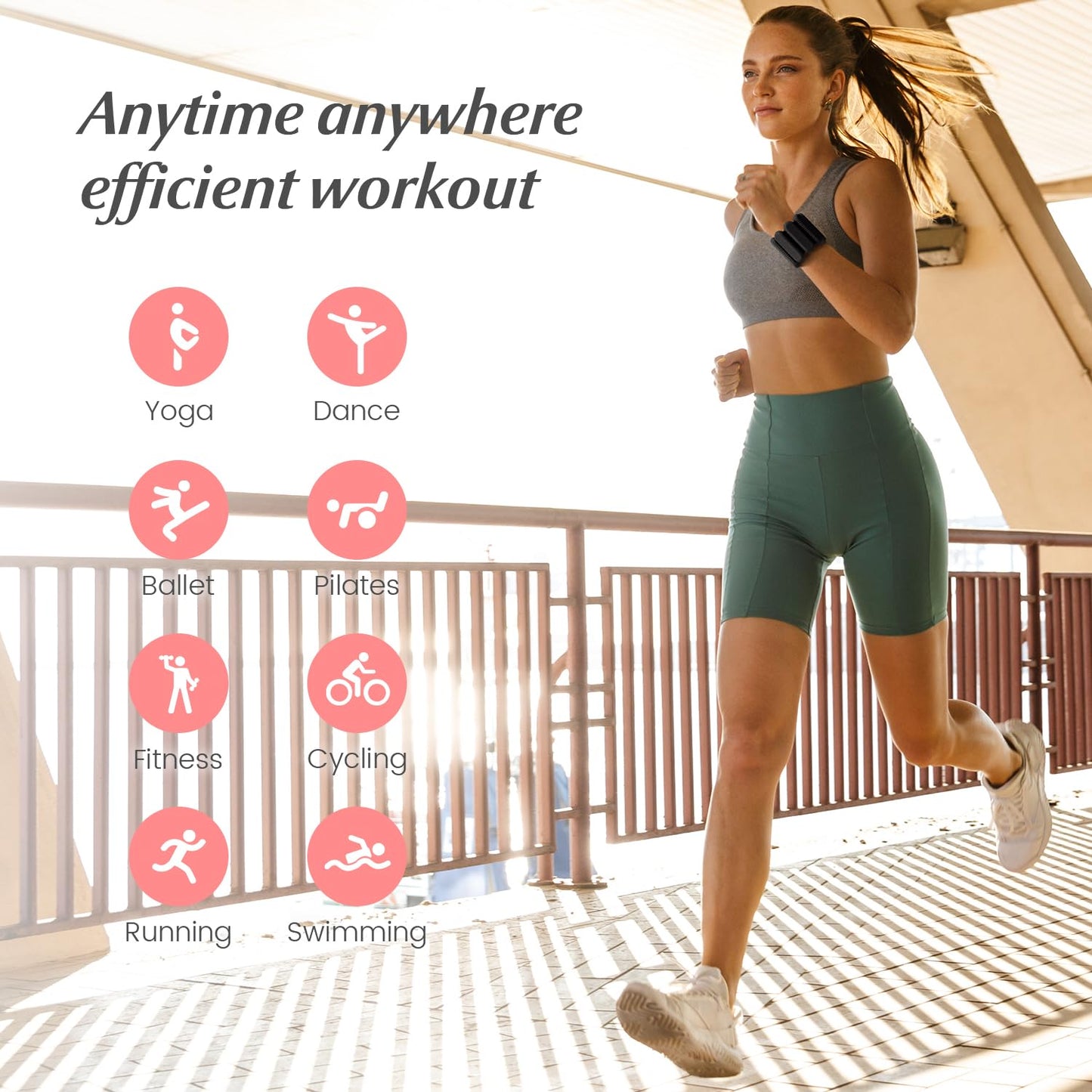 Ankle Weights Set of 2 (1lb Each), Adjustable Wrist & Ankle Weights for Women Men Kids, Strength Training Wearable Leg Arm Weight for Yoga, Dance, Ballet, Running, Swimming, Gym-Black