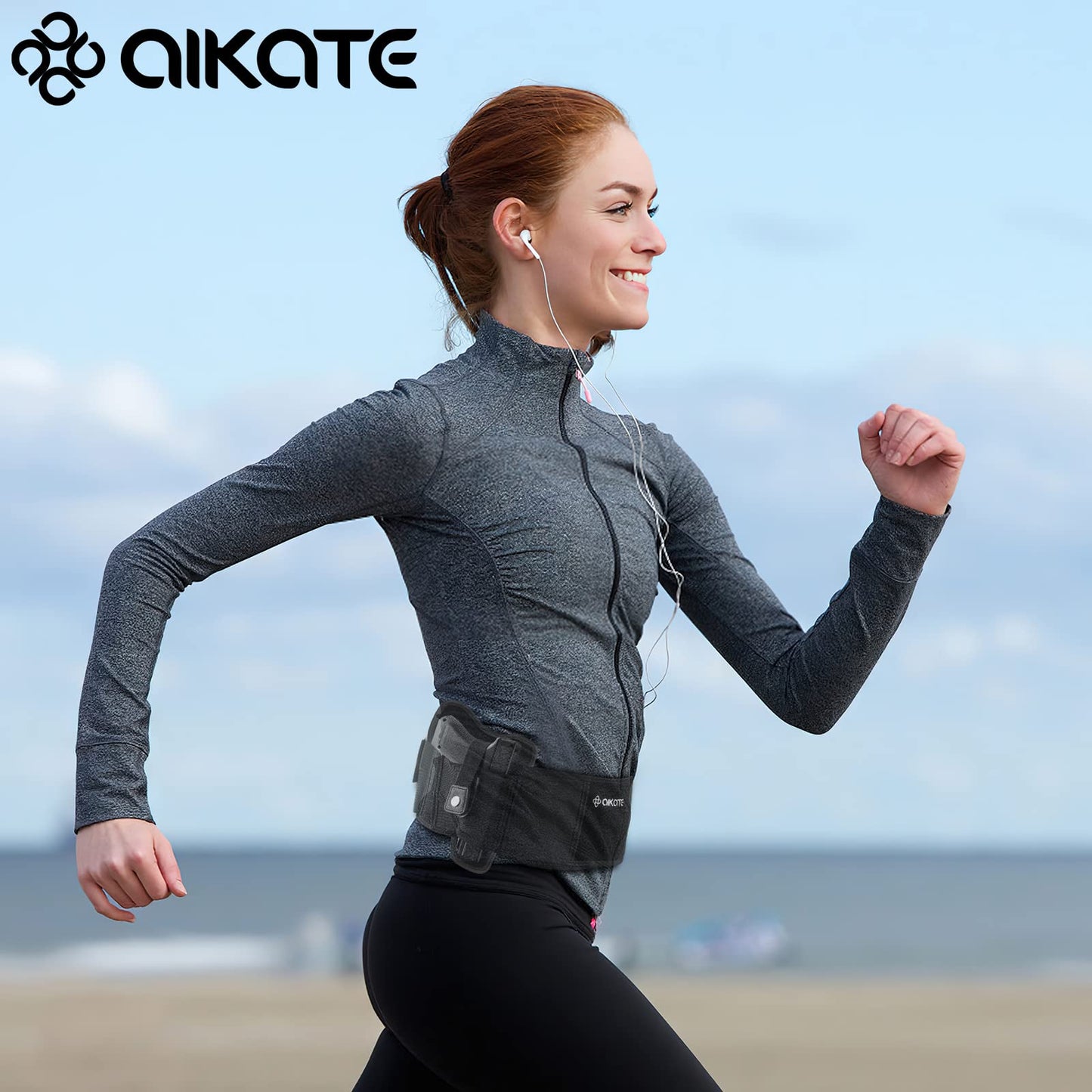 AIKATE Upgraded Belly Band Holster for Concealed Carry, Deep Concealment Gun Holster for Men, Waistband Holsters Fits for Glock 19, 17, M&P Shield 9MM Most Pistols (Fits Belly Up to 45", Right)