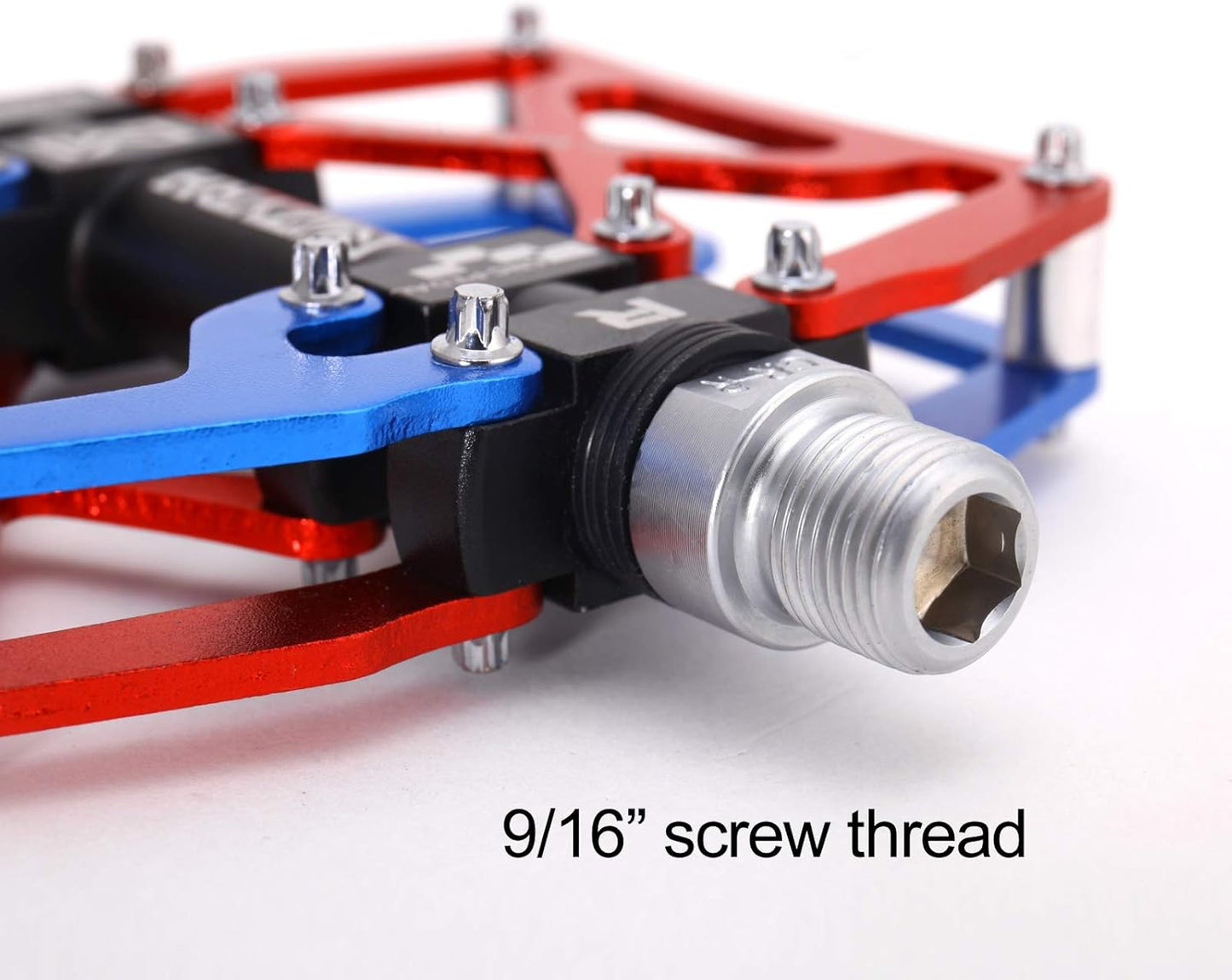 Mountain Bike Pedals, Ultra Strong Colorful CNC Machined 9/16" Cycling Sealed 3 Bearing Pedals