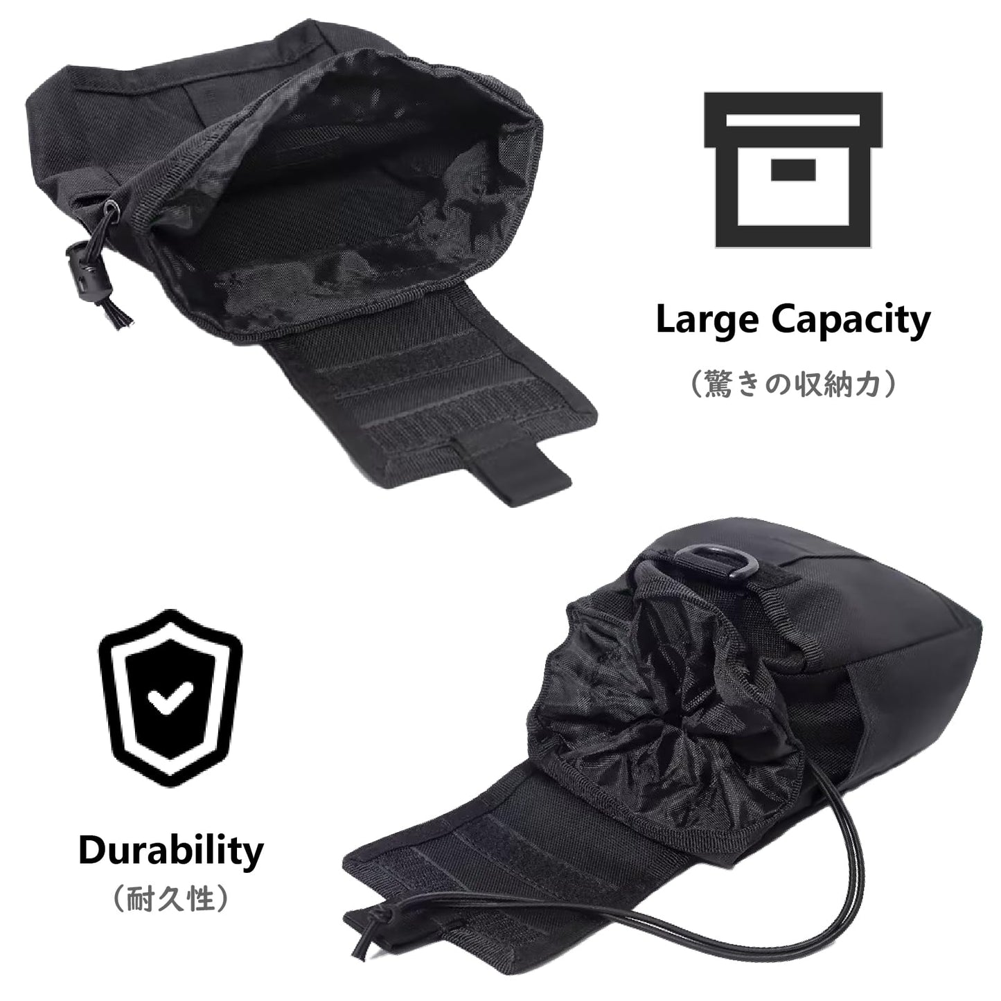 JEELAD Pouch Organizer Large Recycling Bag Molle Dump Pouch Tactical Tool Bag for Outdoor Hiking Camping (B - Green)