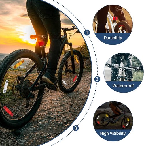 BSK White Bike Wheel Spoke Night Safety Warning Reflectors - 2Pcs