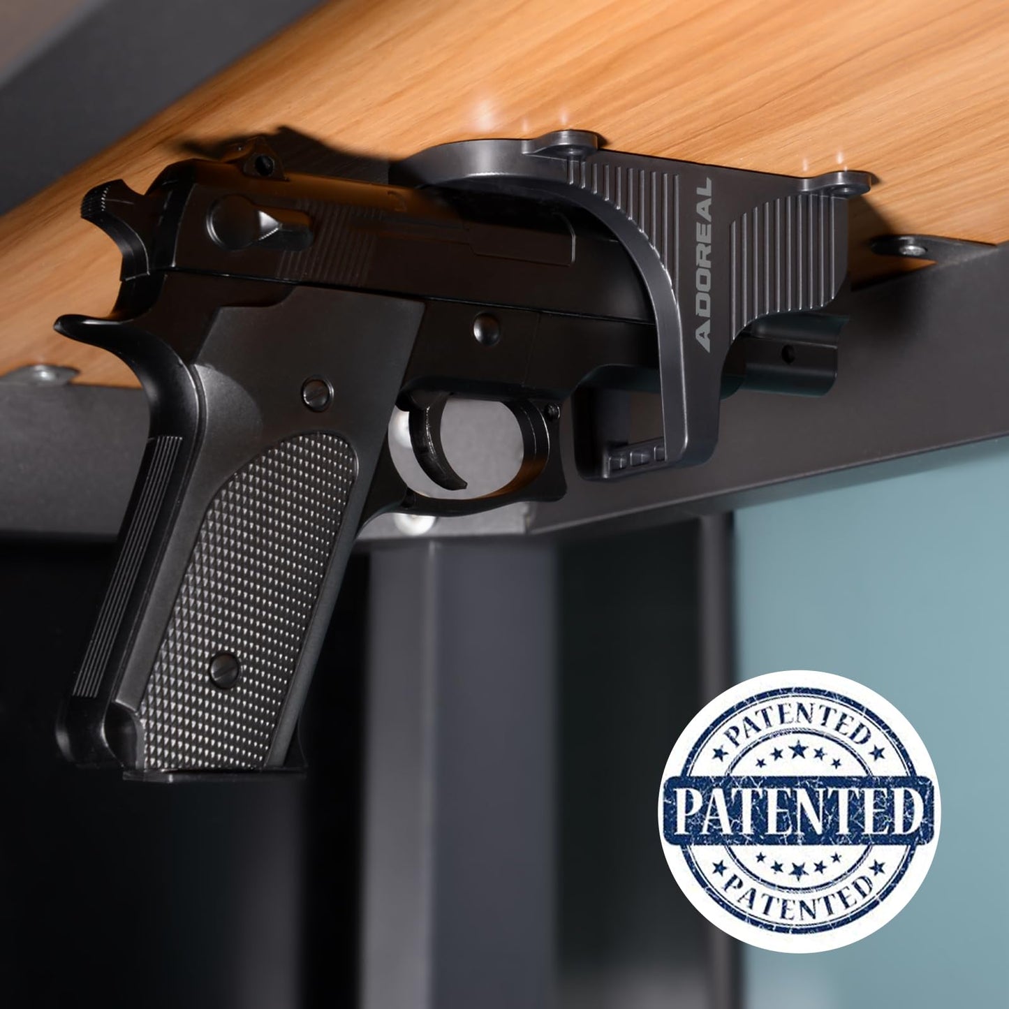 Adoreal Magnetic Gun Mount, Hole Free Gun Holster for Vehicle Home or Office, Side Magazine Magnetic Suction Concealed Gun Magnet for Pistol in Wall, Desk