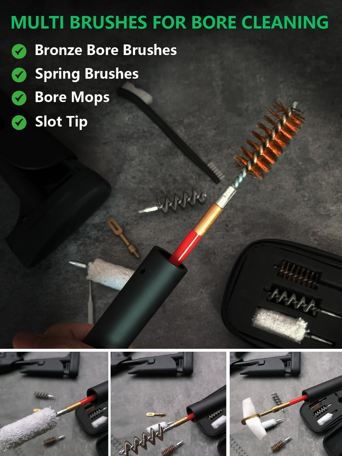 Funryer Shotgun Cleaning Kit 12 Gauge Gun Cleaning Kit 12 GA for Shotguns with 12 Gauge Gun Snake, Gun Cleaning Brushes, Cotton Mops, Cleaning Pick, Cleaning Patches, Oil Bottle