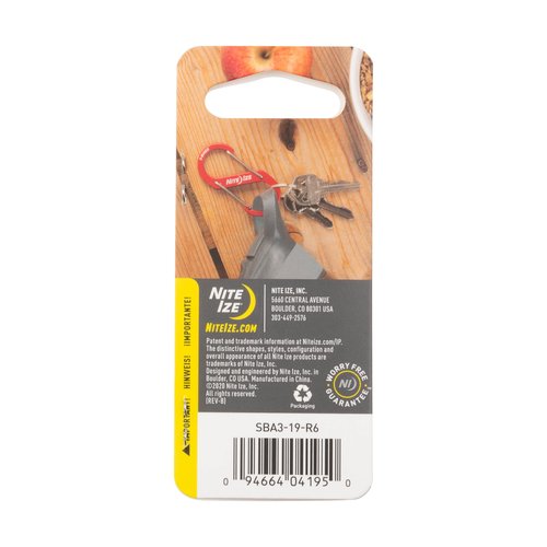 Nite Ize S-Biner Aluminum Dual Carabiner - Durable Dual Carabiner with Wire Gate Closure for Organizing Keys & Gear Attachments - Size 3, Orange (5 Pack)