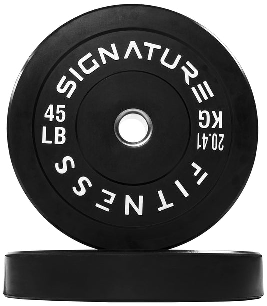 Fitvids 2" Olympic Bumper Plate Weight Plates with Steel Hub, 45LB, Pair