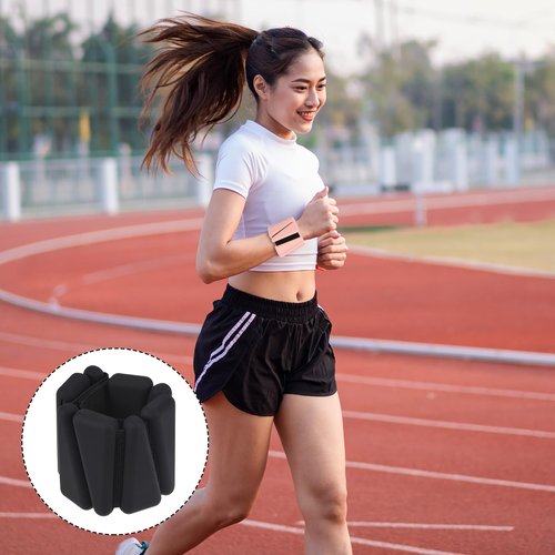 M METERXITY Wrist & Ankle Weights - Adjustable Silicone Bracelet Wrist Weights for Men Women, Apply to Yoga, Pilates, Aerobics (Black)