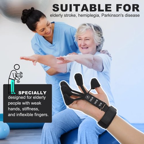 Grip Strength Trainer for Elderly, Forearm Exerciser, Low intensity Hand Reahbilitation, Finger Strengthener for Grip Strength/Finger Exerciser Great for Physical Therapy