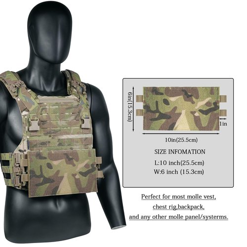 lonloke Tactical MOLLE to Loop Adapter Mounting Placard Platform,Portable and Detachable Tactical Accessories Rigid DIY Vest Backpack Front Panel (MC)