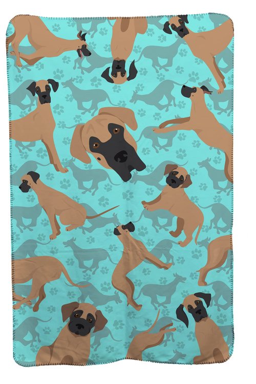 Caroline's Treasures MLM1071TBLT Fawn Great Dane Soft Travel Blanket with Bag Airplane Blanket, Indoor Outdoor Camping Blanket for Traveling, Picnics, Beach Trips, Concerts