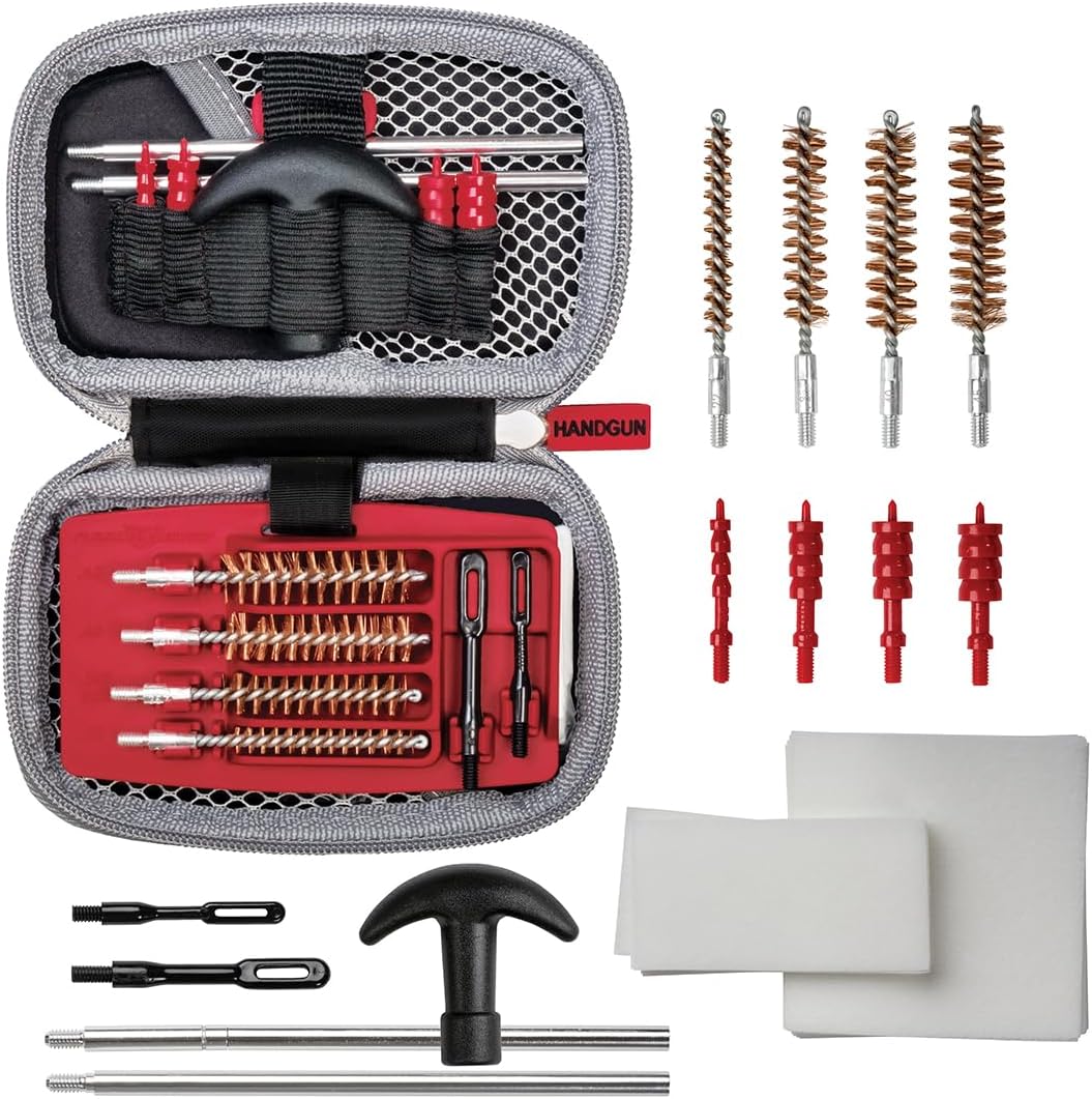 Real Avid 13-Piece Handgun Cleaning Kit - All-in-One Pistol Cleaner with Rod, Brushes & Patches