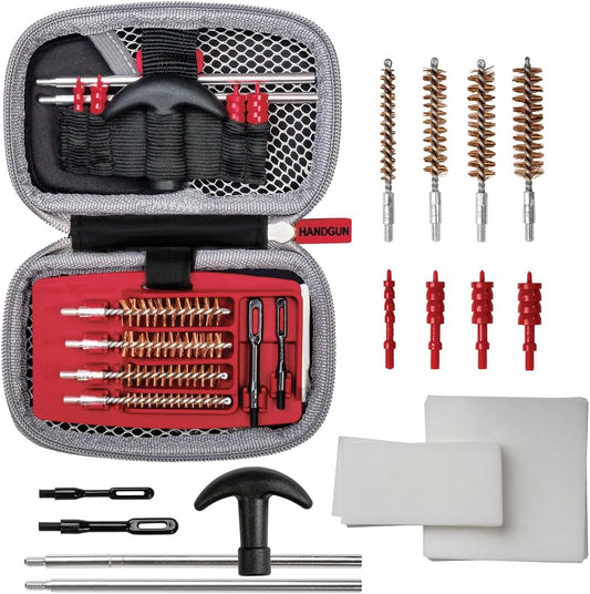 Real Avid 13-Piece Handgun Cleaning Kit - All-in-One Pistol Cleaner with Rod, Brushes & Patches