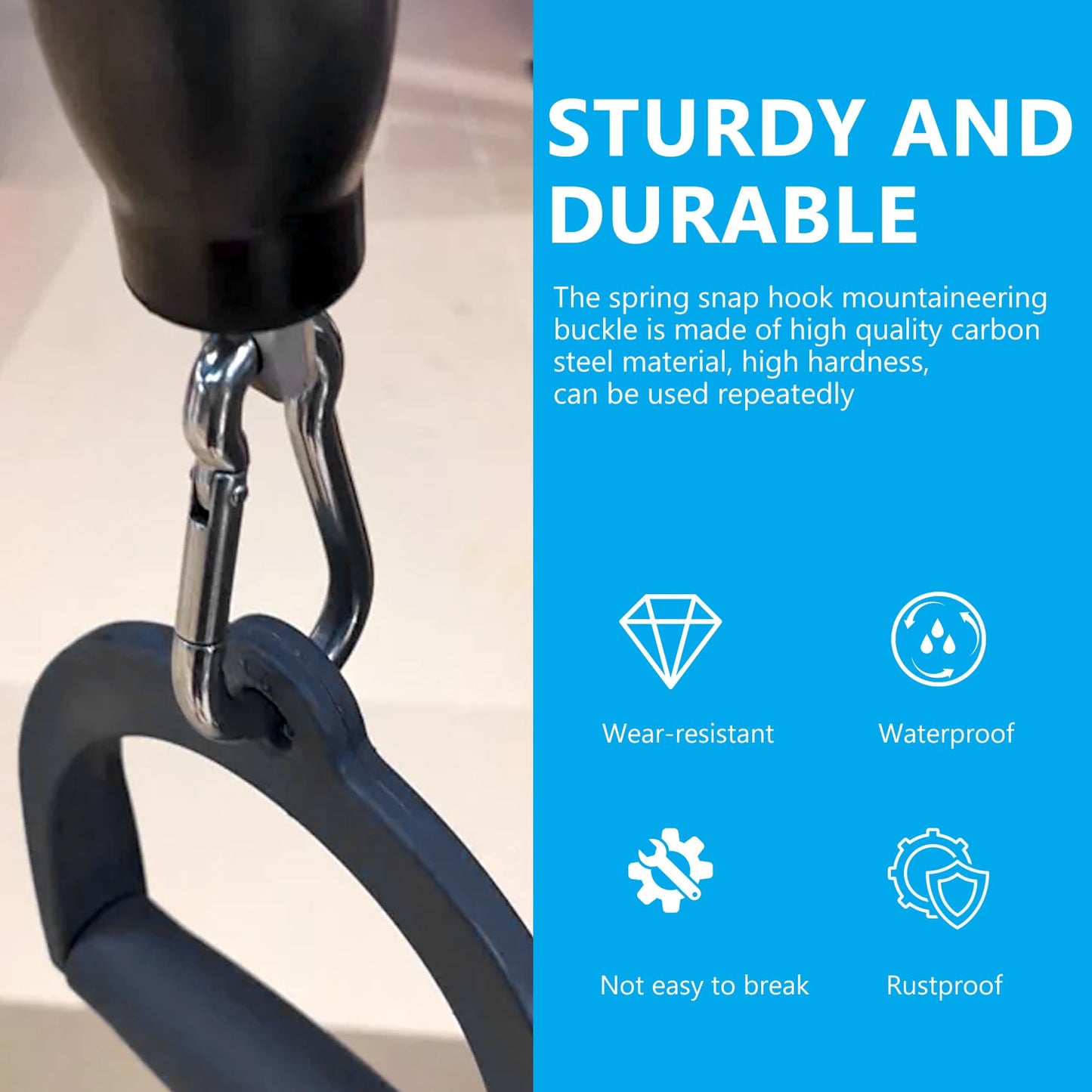 60PCS 2.3IN Carabiner Clip, M6 Heavy Duty Carbon Steel Carabiner, Spring Snap Hook Clip for Keychian, Locking Carabiner for Outdoor Camping, Fishing, Hanging, Dog Leash, Silver