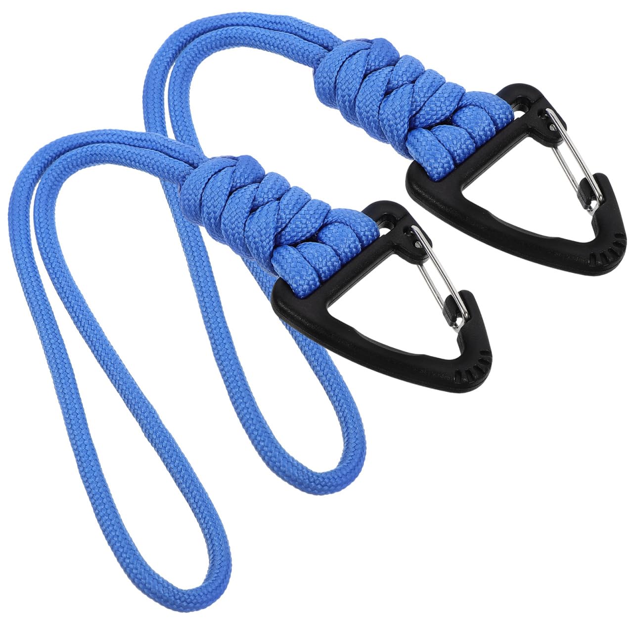 HANABASS 2pcs Keychain with Carabiner Triangle Buckle Keys Lanyard Cord Wrist Strap Parachute Rope D-Locking Keyring Clip for Water Bottle Keys Backpack