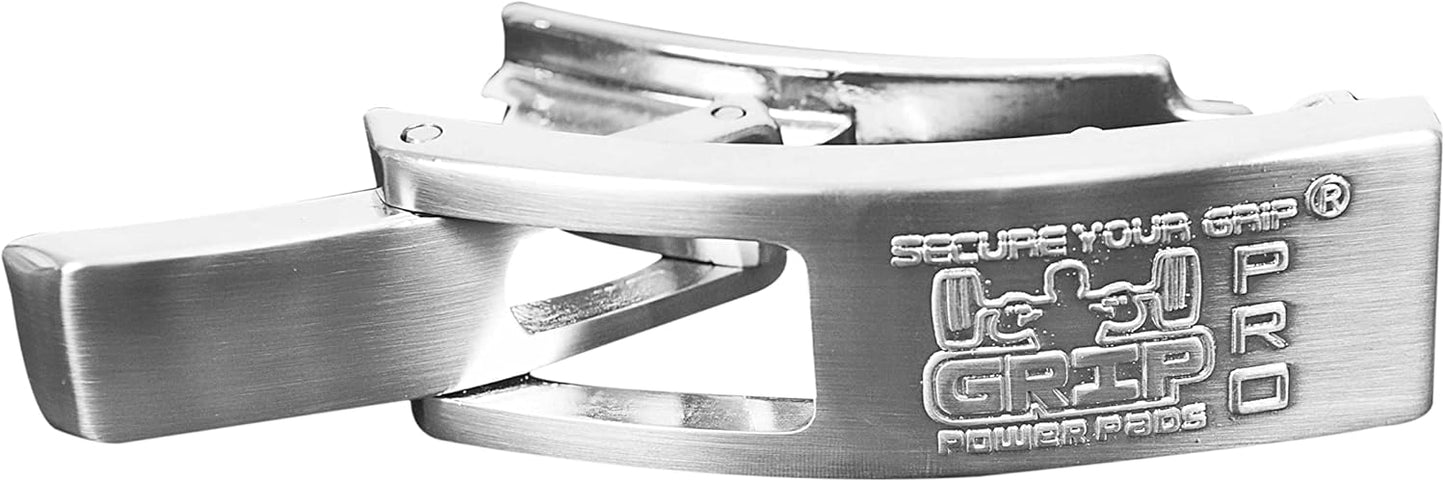 Replacement Lever Buckle for 13MM Thick Powerlifting Lever Belts by Grip Power Pads Weightlifting Belt in Chrome Colors with Embossed LOGO