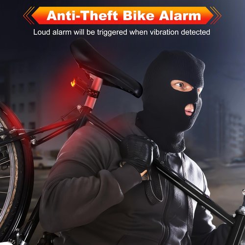 EQIIO Smart Bike Tail Light with Turn Signals and Brake Light, Rechargeable Bike Alarm Anti Theft with Remote, Bicycle Horn & Bike Turn Signals for Bicycle/Scooter/Ebike Auto On/Off, IP65 Waterproof