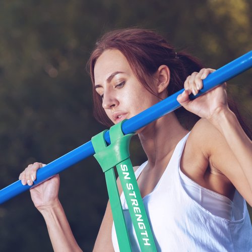 SN Strength Premium Exercise Resistance Bands for Pull-up Assistance or Resistance Bands Home Workout Garage Gym Accessories (Green)