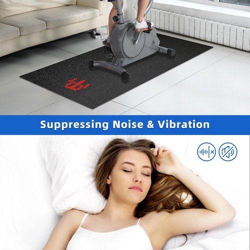 ZTZ Bike Mat Compatible with Peloton Bike,Elliptical,Treadmill Mat, 6mm Thick, Under Exercise Bike Trainer Pad for Indoor Stationary Spin Bike Gym Equipment Hardwood Floor Carpet Protector (36" x 72")