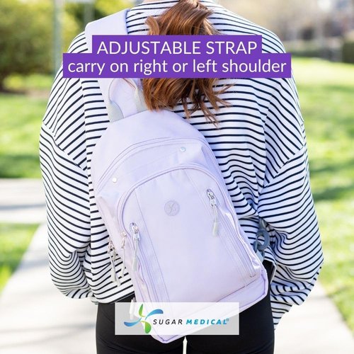 Sugar Medical Insulated Diabetes Sling Backpack | Diabetic Care Products | Diabetic Supplies Travel | Diabetes Organizer (Taylor)