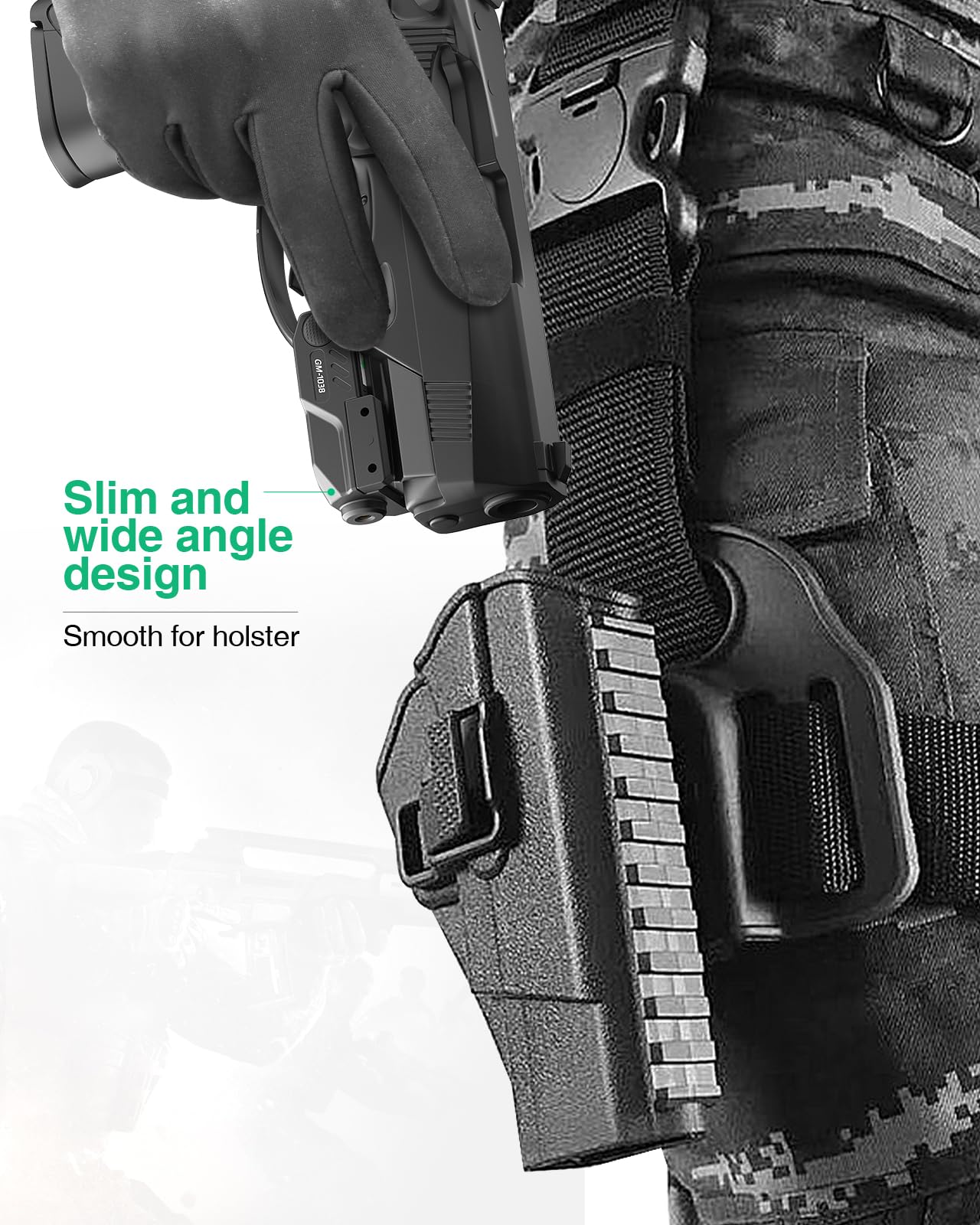 Gmconn Pistol Green Blue Red Purple Laser Sight with Rechargeable Magnetic USB Port, Low Profile Picatinny Mount Purple Dot Sight (Green Laser)