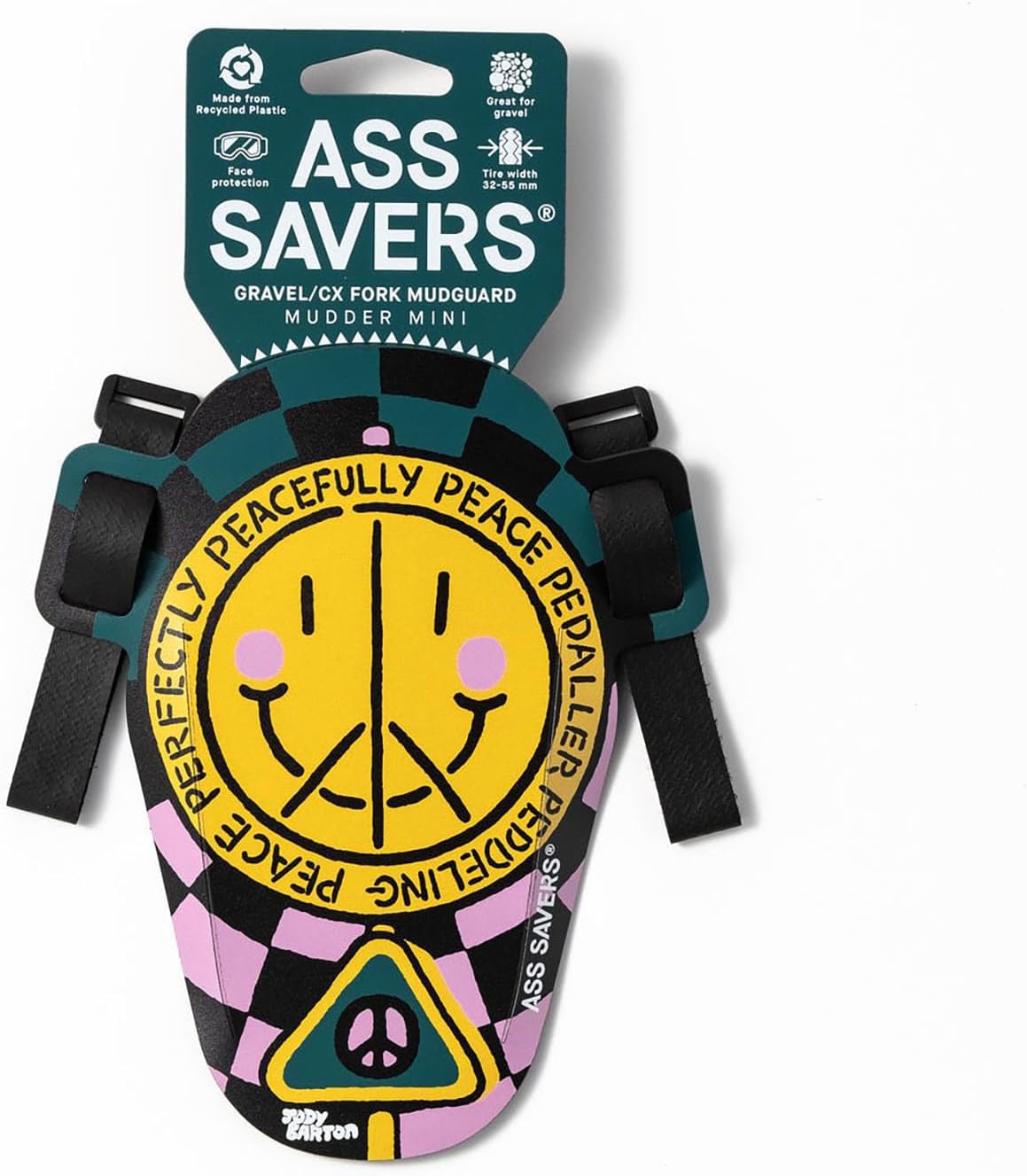 Ass Savers Mudder Mini - Bicycle Mudguard for Face & Headset Protection, Easy & Secure Fit with Anti-Slip Straps, Fits All Cross & Gravel Forks, for Tire Widths 32-55mm, Small & Lightweight