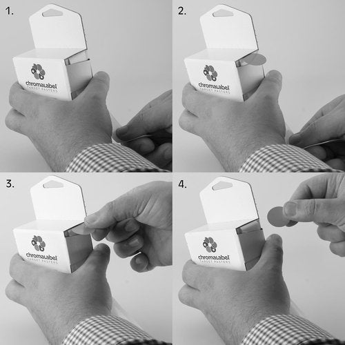 ChromaLabel 1 Inch Permanent Round Target Pasters for Shooting and Marksmanship, 1000 Labels per Dispenser Box
