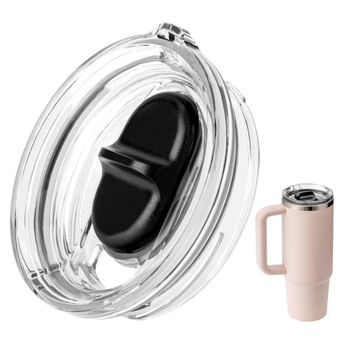 Prurex Leak Proof Lid for Stanley Quencher H2.0&1.0 FlowState 40 oz,Replacement Threaded Cover with Straw-Friendly for Stanley 40 oz Tumbler, Transparent & BPA-Free (1 pack)