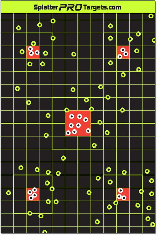 12x18 Splatter Targets. Shots Burst with a Bright Splatter Upon Impact. Instantly See Your Shots.