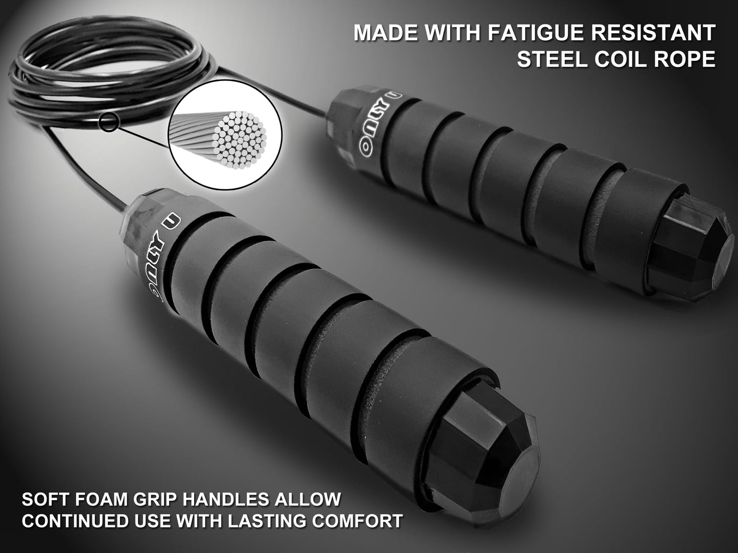 Jump Rope From Only U, Workout, Fitness, Exercise Equipment, Home Gym, Men Women and kids, Health, (Multiple Colors) (Black)