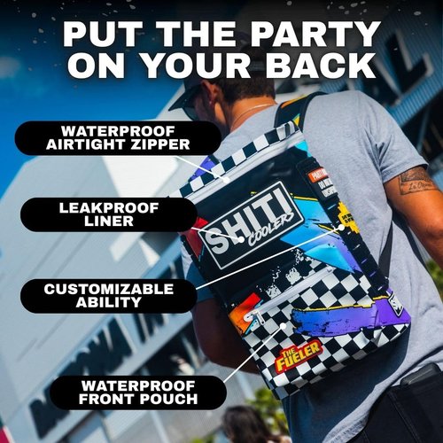 SHITI Coolers Cooler Backpack for Camping, Travel, Beach, Soft Lunch Box for Food, Drinks & Ice, Portable, Waterproof 24 Hr Insulated Bag with Shoulder Straps, Customizable, The Fueler, 15 Cans