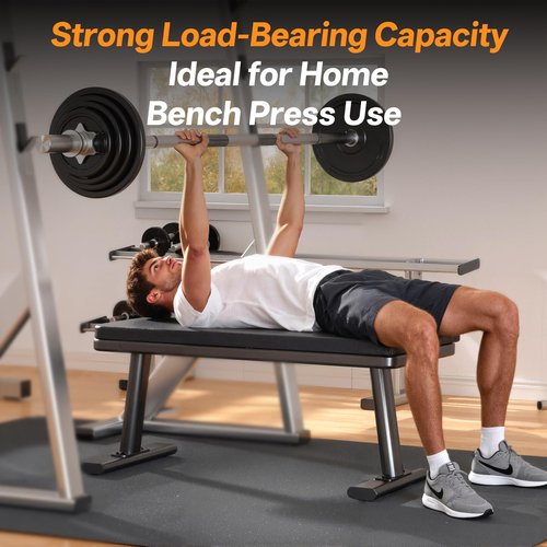 YAMO Flat Bench, 1455LBS/660KG Weight Bench for Home Gym, Easy Assembly Workout Bench with Adjustable foot Caps, Multipurpose Strength Training Bench Press for Full Body Workout