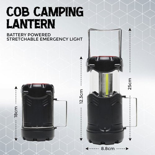 Lunabode LED Battery Powered Camping Lantern - Portable COB Hanging Lamp Lights | Waterproof Collapsible Lantern Flashlight for Tent Lights, Power Outages, Hurricane Emergency, Hiking