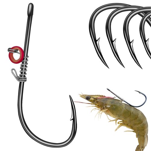 Xuvrir Fishing Hooks-Live Shrimp Hook,Bait Holder Hooks,Fishing Lures Saltwater Freshwater,2/3/4 Catfish Bass Fishing Gear Lure